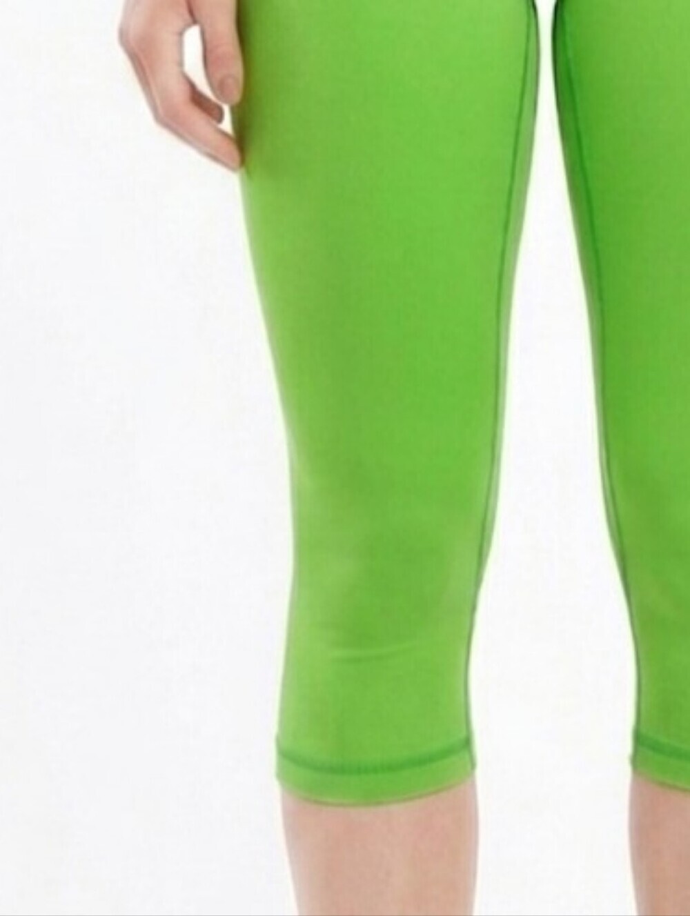 under Under Crop Leggings Size 2 Black Power Green